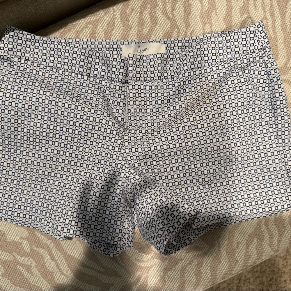 Joie Blue and White High Waist Shorts